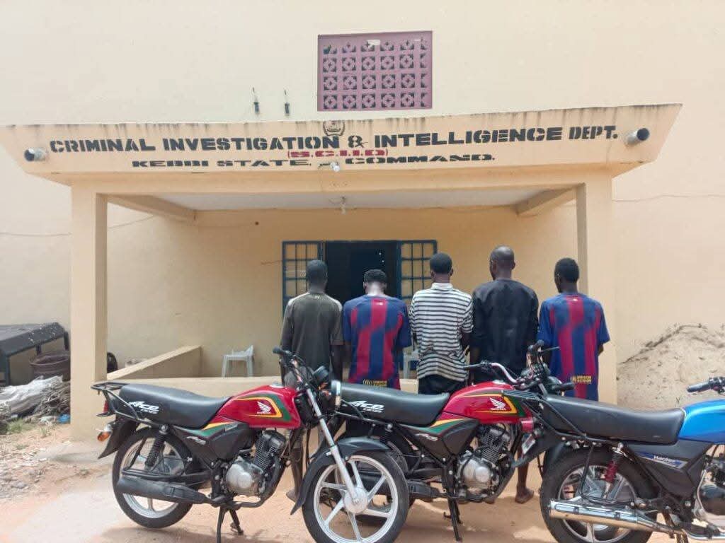 Police arrest five suspects supplying motorcycles to bandits 