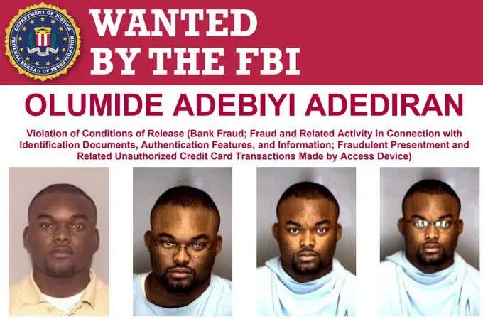 FBI places ₦14m reward for information leading to arrest of Nigerian man