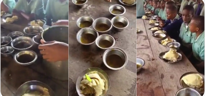 Rufai Oseni shares video of meals given to students in Nigerian school Rufai Oseni shares video of meals given to students in Nigerian school