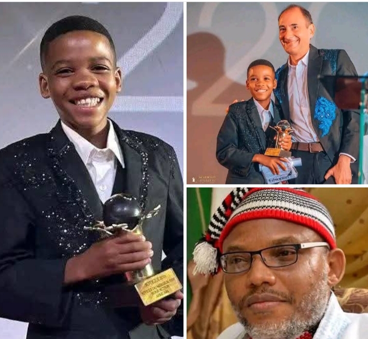 Nnamdi Kanu’s Son Stuns the World, Wins Triple Gold in International Brain Competition