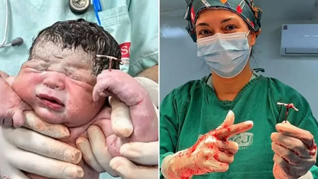 Brazilian newborn baby goes viral after he’s born holding the very contraceptive coil that was supposed to prevent his birth