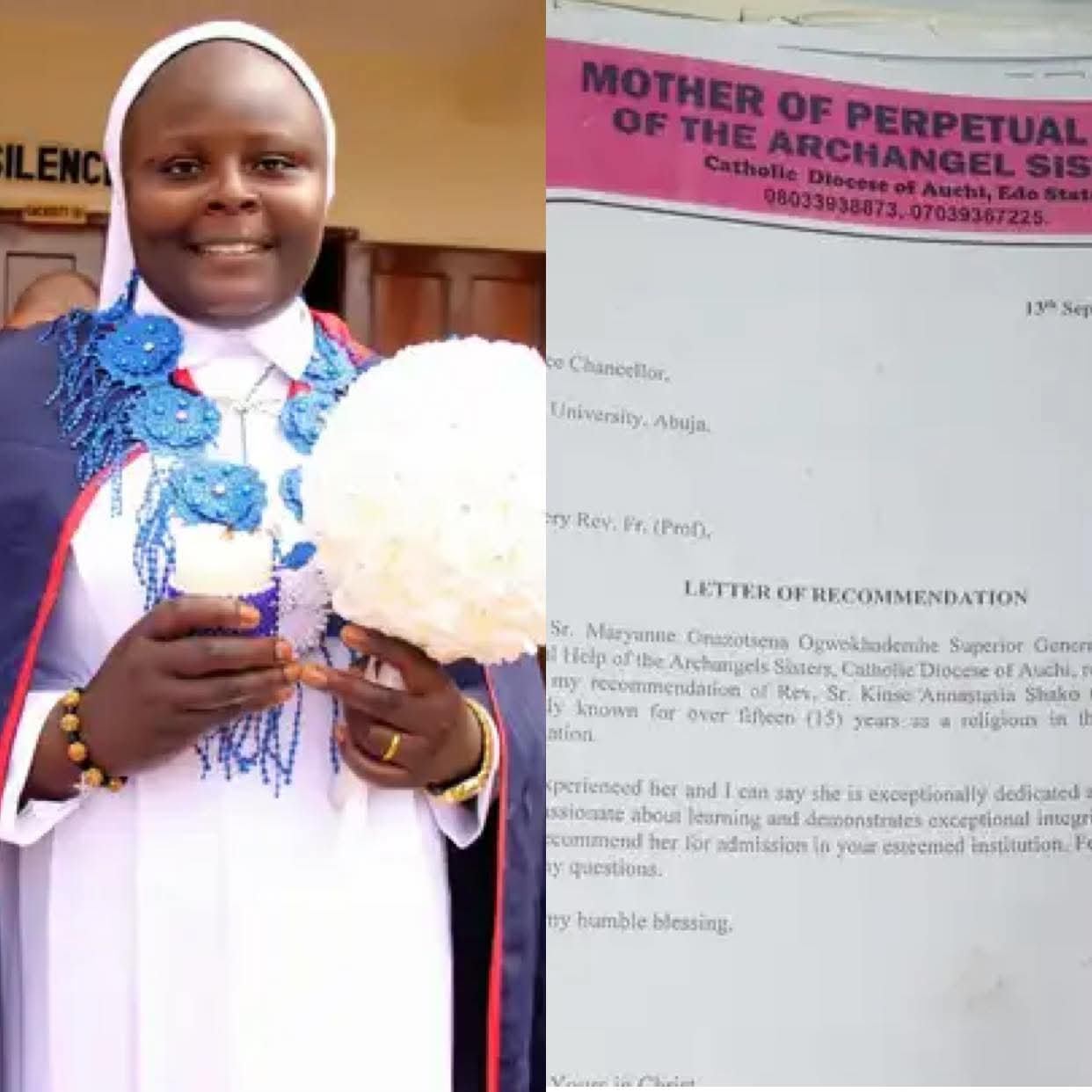 Because I Refused to Shut up”: Dismissed Ex-Reverend Sister Exposes More Things, Releases Letter