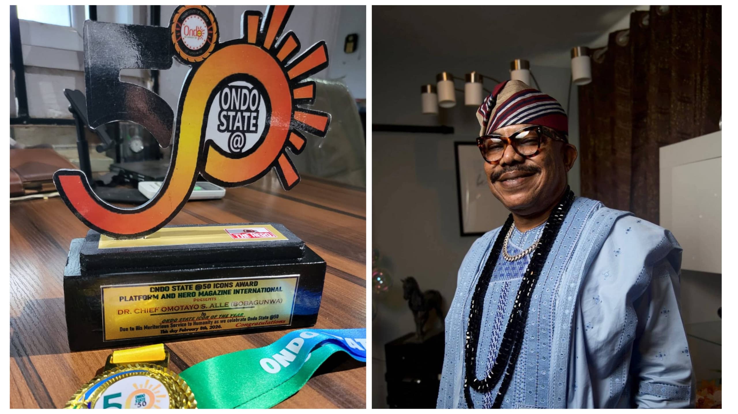 Ondo @ 50: Dr. Omotayo Alle Bags Icon of the Year Award for Service to Humanity