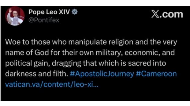 Woe To Those Manipulating Religion For Economic Gains — Pope Leo Says Amid Clash With Trump Over Iran War