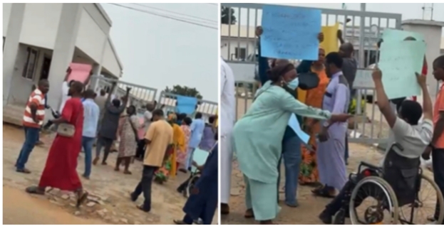 Kwara Residents Protest At Govt House, Accuse Private Firm Of Dem0lishing Buildings Over Alleged N800m Govt Debt